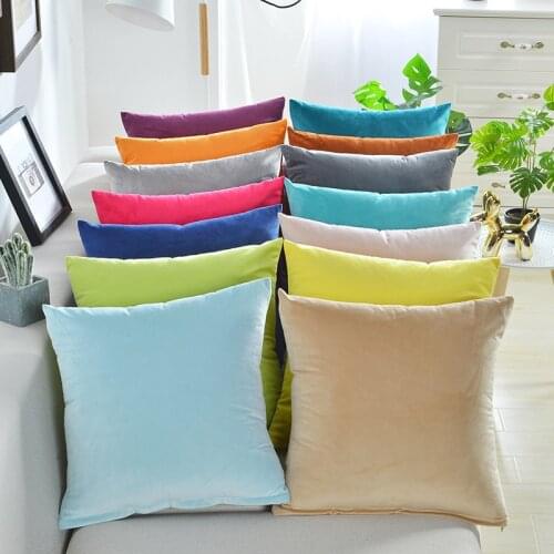 Solid Velvet Pillow Cushion Cover Home New Year Decorative 40*40/45*45/50*50/55*55/60*60cm Kussenhoes Housse de Coussin Cojines