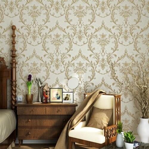 Beibehang non woven wallcovering three dimensional non - woven Pastoral European bedroom living room TV background wallpaper