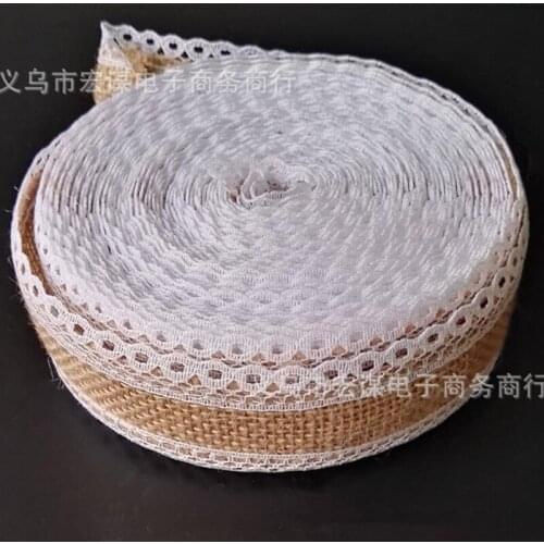 New Natural Jute Ribbon 5M 3.5cm Burlap Fabric Roll Hessian Ribbon Trims Wedding Cake Rustic Decoration Party Crafts Supplies