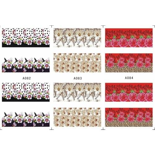 3 SHEETS / LOT Nail Art Water Transfers Stickers Nail Decals Stickers BIRD STRAMONIUM LILY SUNFLOWER A082-084