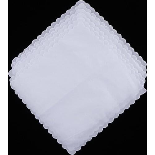 6x Blank White 100% Cotton Hanky Kerchief Craft Wedding Party Handkerchief White Solid Blank Chest Towel