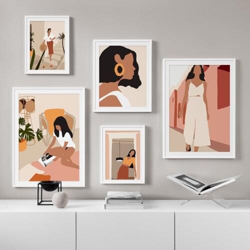 Posters And Prints Abstract Vintage Girl Minimalist Canvas Painting Pictures On The Wall Nordic Decoration Home Decor Tableau