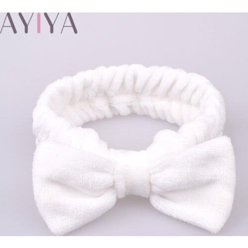 Coral Fleece Hairbow Cross Headband For Wash Face Makeup Lady Bath Mask Cosmetic Hairband Elastic Soft Turban Hair Accessories