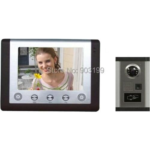 MOUNTAINONE 7" TFT LCD screen wired video door phone , hand-free, ID card unlocked (1 to1)