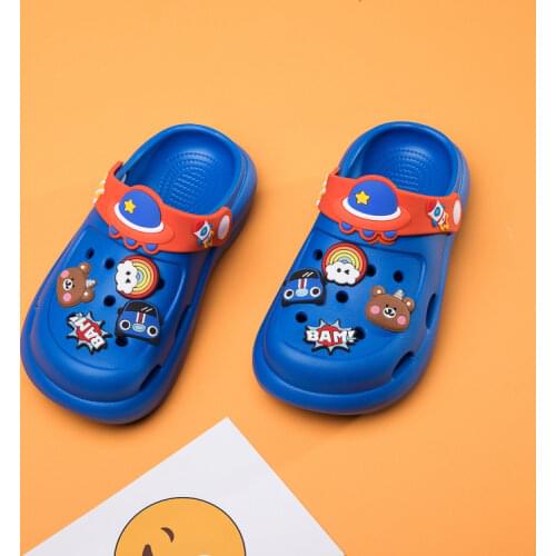Colorful Fashion Summer Children Garden Clogs Shoes Boys&Girls Beach Sandal Kids Lightweight Breathable Slip On Mules 7 Coloes