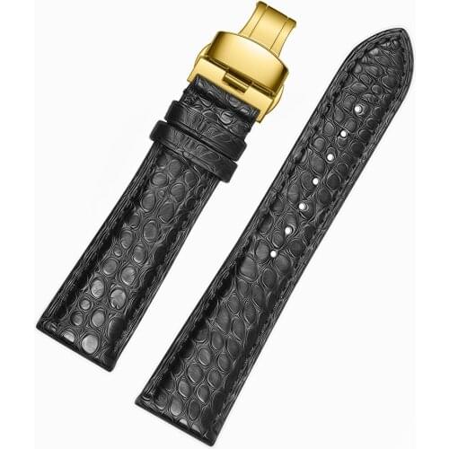 Genuine Crocodile Leather Watchbands 22mm 21mm 20mm 19mm 18mm 16mm 14mm Watch Strap Butterfly Buckle Watch Band