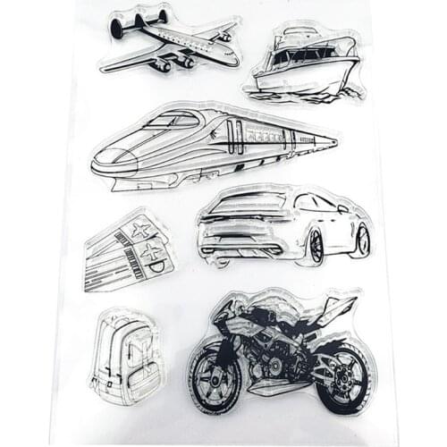 Train Plane Silicone Clear Seal Stamp DIY Scrapbooking Embossing Photo Album Decorative Paper Card Craft Art Handmade Gift