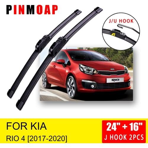 For KIA RIO 4 X-Line 2017 2018 2019 2020 Front Wiper Blades Brushes Cutter U J Hook