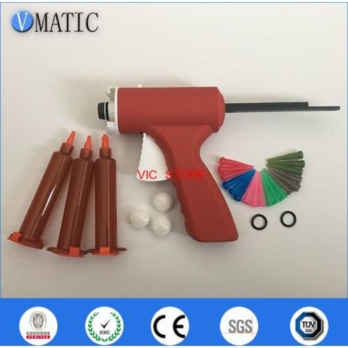 Free Shipping New 10ml/cc Manual Syringe Gun Single Liquid Glue Gun 1Pc + Plastic Syringe + Dispensing Needles