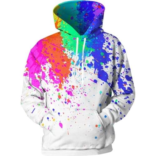 2021 new 3D hoodie boys and girls painted spots 3D printed long-sleeved hat sweatshirt street pullover tops