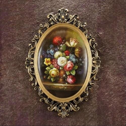 Vintage European Classical Wall Hanging Resin Decorative Mural Restaurant 3D Home Bedroom Painting Decoration