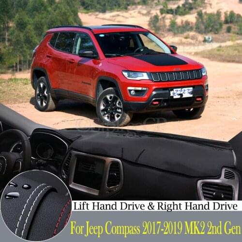 High-quality leather instrument panel protection pad and light-proof pad for Jeep Compass 2017-2019 MK2 car styling accessories