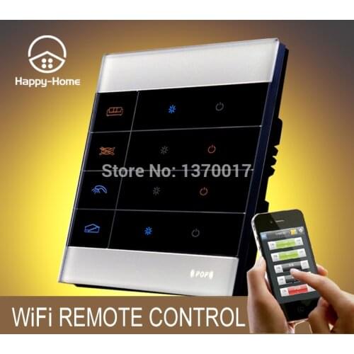 Wllpad White Glass Mobile Wireless remote control light switch Android IOS,Gsm Zigbee 4 Gang Wifi Remote control Switch
