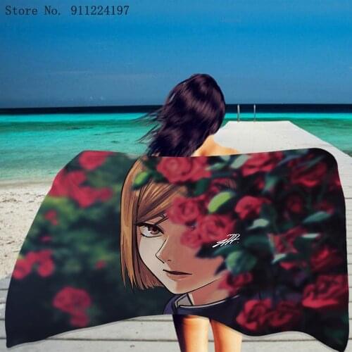 Japanese Manga Anime Beach Towel Microfiber Cartoon Jujutsu Kaisen Bath Towel Teens Child Shower Towel Summer Towels Quick Dry