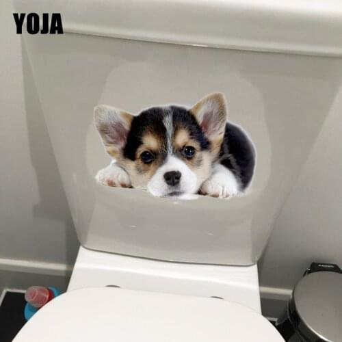 YOJA 20.8*13.9CM Cute Corky Dog Home Decoration Wall Decals WC Toilet Sticker T1-0247