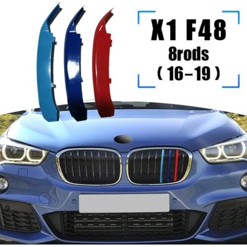 3pcs ABS Car Racing Grille Strip Trim Clip For BMW X1 F48 E84 F49 M Power Auto Accessories 2020 2019 2018 2017 2016 2015 09-14