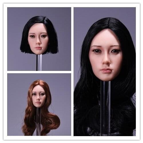 1/6 Scale Duckweed Asian Head Sculpt With Hair for TBLeague Phicen JIAOUL Doll Toy