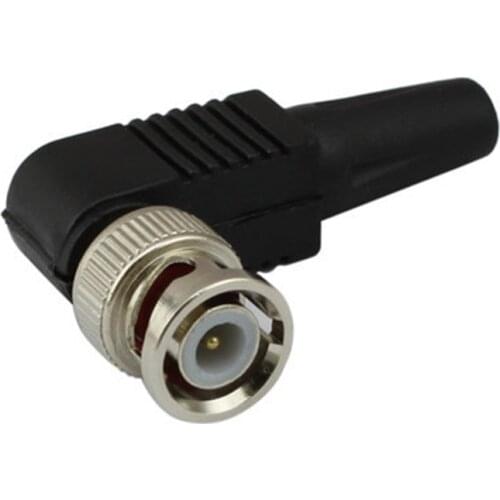 1Pcs Universal RG59 BNC Male Plug Right Angle Solderless Adapter BNC Plug Welding-free Elbow Q9 Surveillance Camera Connector