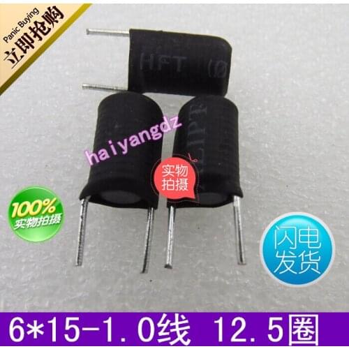 10pcs/6*15 3.3UH 1.0 Line 12.5 Circle Bar type Magnetic Bar Filter inductors Vertical R Bar Magnetic core coil