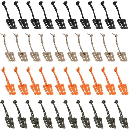 10Pcs Webbing Buckle Molle Backpack Carabiner Elastic Rope Outdoor Hiking Climbing Survival Entertainment Tools