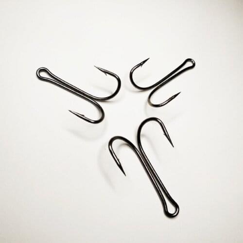 DYGYGYFZ 20pcs Long Shank Double Hook Fishing Hooks Fly Tying Duple Hook for Jig Fish Hook Fishing Tackle Soft Lure Duple Hooks