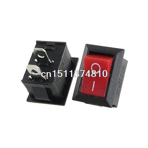 20pcs x AC 10A/125V 6A/250V 2 Pin SPST ON/OFF Mini Boat Rocker Switch Red Button