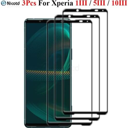 3pcs/Lot for Sony Xperia 5 III full cover tempered glass for Sony Xperia 1 III full glue screen protector for Sony 10 III glass