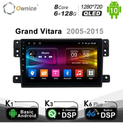 6G+128G Ownice Android 10.0 Car Radio Player for for Suzuki Grand Vitara 2005 - 2015 GPS 2Din Auto 4G LTE Stereo Unit SPDIF