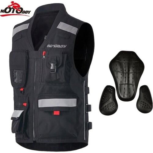Free shipping 1pcs Mens Reflective Safety Moto Vest Motocross Racing High Visibility Vest Motorcycle Vest With 3pcs protective