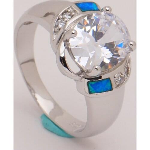 Big Blue opal rings for women New Fashion Hot Sale Brand Jewelry On Sale Top Quality Finger Rings