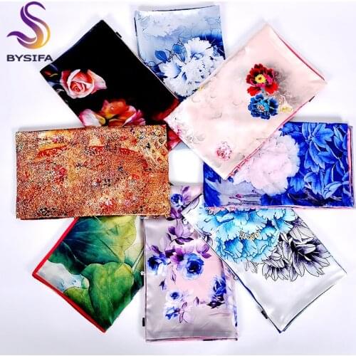 [BYSIFA] Grey Pink Women Scarves Shawls Foulard Chinese Style Blue Enchantress Buttons Scarves Wraps Winter Silk Scarf 175*50cm