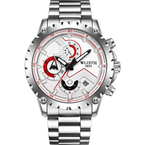 2021 new steel band watch personality multi-function sports mens watch waterproof calendar student watch quartz watch