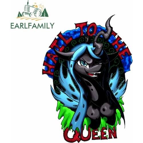 EARLFAMILY 13cm x 9.2cm Auto Car Stickers for HALL TO THE QUEEN Demon Unicorn Cartoon Decal Waterproof Vinyl Car Wrap