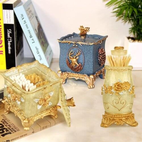 European Retro Automatic Pop-up Toothpick Holder Toothpick Container Restaurant Banquet Creativity Resin Toothpick Storage Box