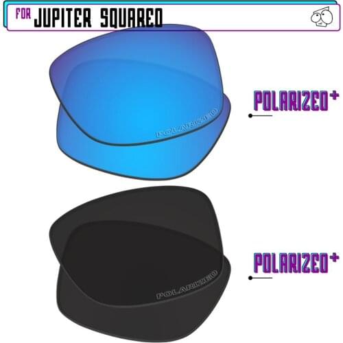 EZReplace Polarized Replacement Lenses for - Oakley Jupiter Squared Sunglasses - BlackPPlus-BluePPlus