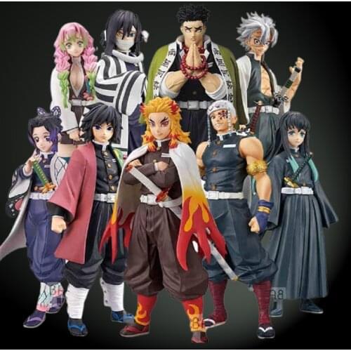 Anime Demon Slayer Figure Kamado Tanjirou Nezuko Action Figures PVC Model Toys Zenitsu Figurine Inosuke Kimetsu No Yaiba Figura