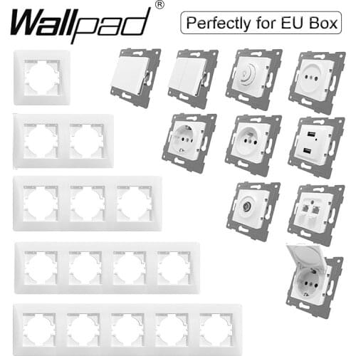 EU Plastic Frame Function Key DIY Wall Push Button Reset Curtain USB EU French Switch Outlet Back Wallpad L6 For EU Box