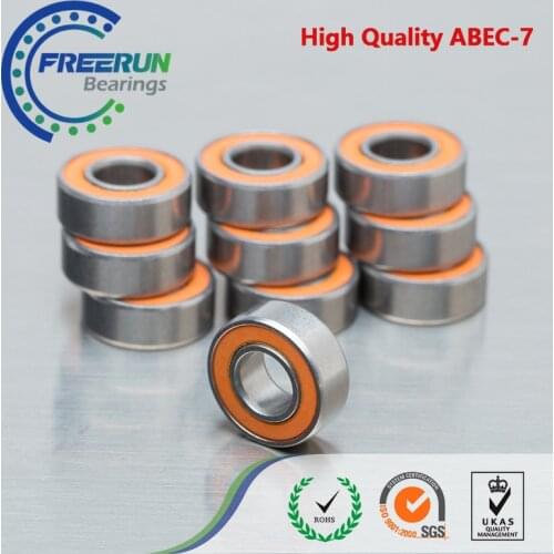 Fishing Reel Bearing 10PCS SMR104 2OS 4X10X4 ABEC7 ORANGE RUBBER Stainless steel hybrid ceramic ball bearing