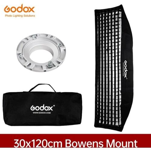 Godox 12"x 47" 30 x 120cm Strip Honeycomb Grid Rectangular Softbox for Photo Strobe Studio Flash Softbox Bowens Mount