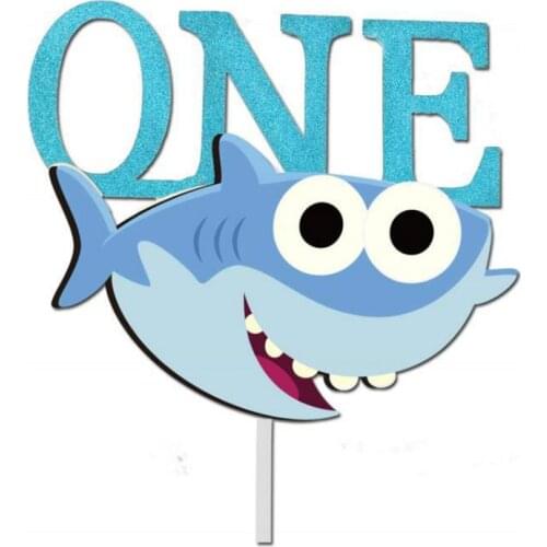 Blue Pink Shark Party Cupcake Toppers Baby Shower Boy Girl Kids 1st Birthday Party Kids Shark Parties Cake Decorating Supplies