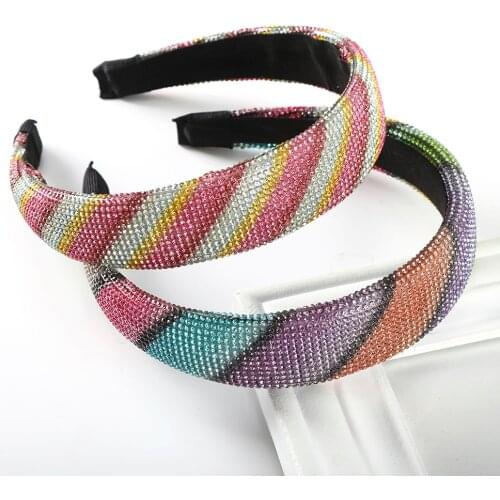 Haimeikang Full Rhinestone Headband Hair Bands For Women Luxurious Elegant Bezel Hair Hoop Fashion Baroque Hair Accessories