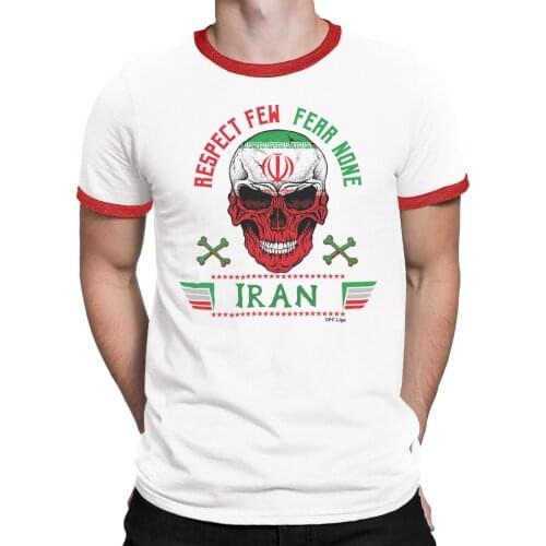 Cotton Short-Sleeve Print Funny Short Sleeve Printed T-Shirt Iran Mens Respect Few Fear None T-Shirt Footballer 2019 O-Neck Tee