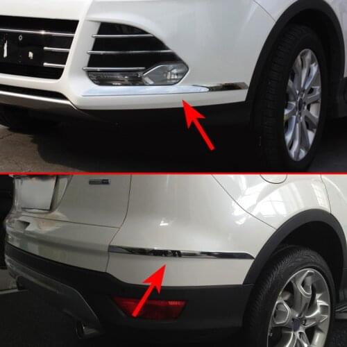 Chrome Front + Rear Bumper Side Protection For Ford Kuga Escape 2013-2016 Guard Cover Accessories