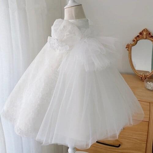 Summer Lace Girl Dress Birthday Party baby Dress Children Christening gown Flower Girl Wedding Tutu infant Dresses Vestidos