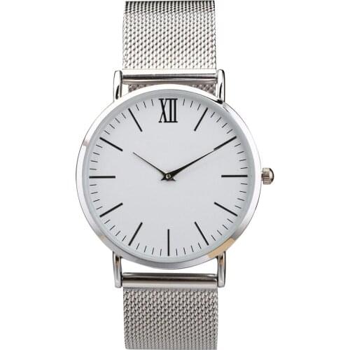 Fashion silver watch stainless steel mesh strap