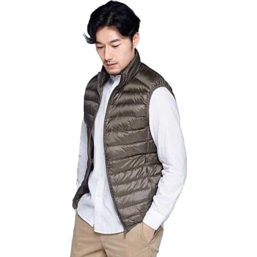 Sleeveless Jacket Men New Autumn Winter White Duck Down Vest Jackets Mens Casual Ultralight Outwear Waistcoat Colete Masculino