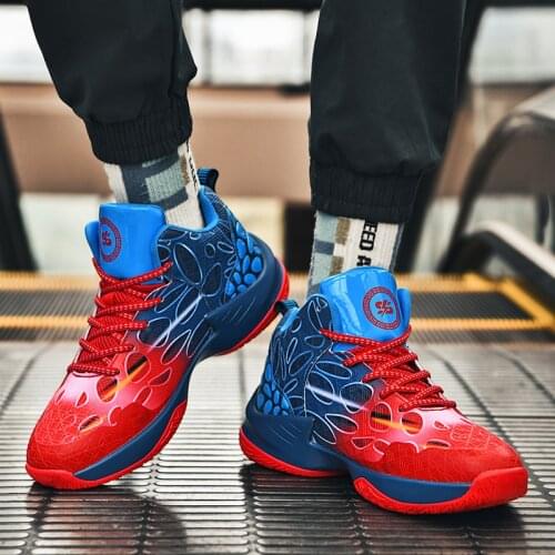 Men Professional High-top Basketball Shoes Mens Cushioning Light Basketball Sneakers Non-slip Breathable Outdoor Sports Shoes