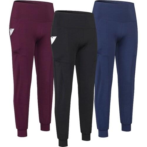 New Running Pants For Women Gym Long Yoga Jogging Pants Pocket Skinny Sports Trousers Fitness Tight Leggings