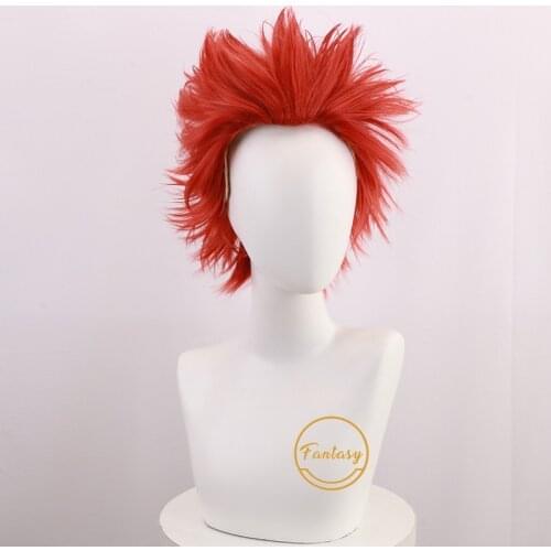Leon Kuwata Danganronpa Dangan Ronpa Cosplay Wig Short Heat Resistant Synthetic Hair Wig + Free Wig Cap