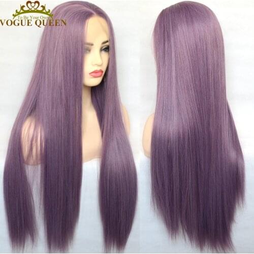 Vogue Queen Mixed Purple Synthetic Lace Front Wig Heat Resistant Fiber Cosplay Wig For Women